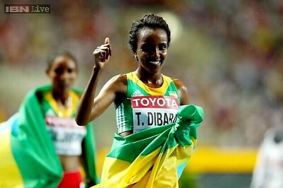 Ethiopia's Dibaba wins her 3rd world title in women's 10,000m