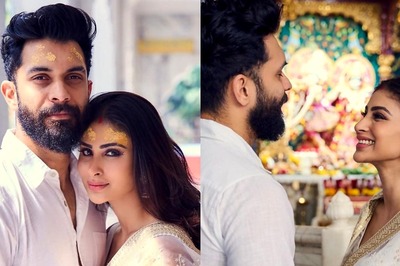 Mouni Roy and Suraj Nambiar Celebrate First Anniversary By Offering Special Prayer At Temple