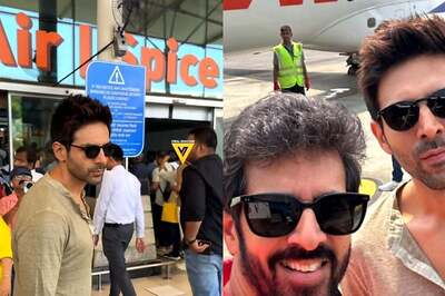 Kartik Aaryan Poses With Kabir Khan As He Jets Off To Gwalior For Chandu Champion Trailer Launch