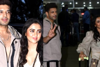 Karan Kundrra-Tejasswi Prakash Appear in Colour Coordinated Outfits as They Head to Goa; See Pics