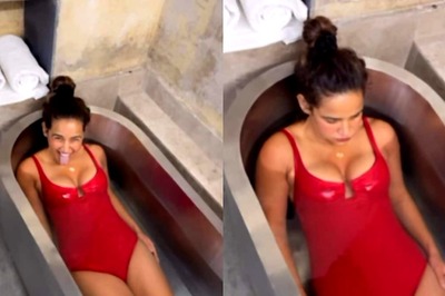 Sexy Video! After Neha Sharma, Aisha Sharma Takes A Cold Plunge In Red Monokini; Watch Hot Video