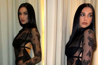 Pics: Dua Lipa In See-Through Lace Jumpsuit At Milan Fashion Week