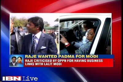 Vasundhara Raje recommended Lalit Modi for Padma Award in 2007