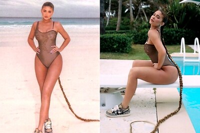 Kylie Jenner Sports Rapunzel Like Braided Ponytail in New Poolside Pic