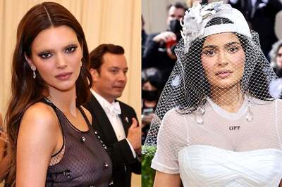 Kylie Jenner Dresses as Bride in Baseball Cap; Kendall Jenner Goes Braless, Dyes Brows for Met Gala