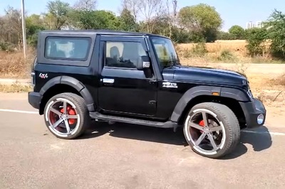 Someone Has Modified New Mahindra Thar With 22-Inch Wheels Elevating its Road Presence
