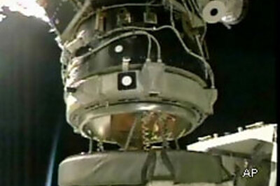 Atlantis docks with space station