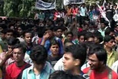 Students march towards Parliament