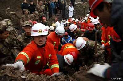China: Landslide death toll goes up to 43