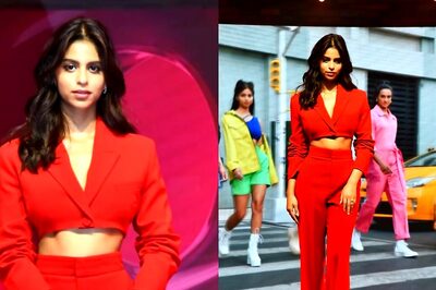 Suhana Khan Dresses To Kill In Red, Slips Into a Chic Crop Top and Pants For Her 1st Solo Event