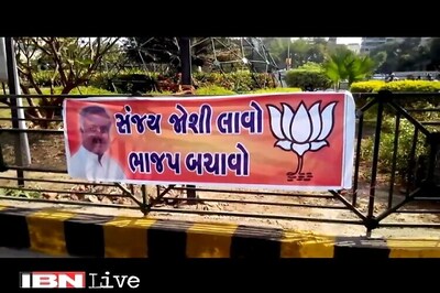 Narendra Modi's rival Sanjay Joshi posters appear in Ahmedabad with slogans of 'Save BJP'