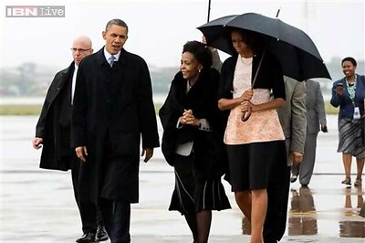 Obama in SA for Mandela memorial service