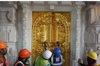 Ayodhya Ram Mandir: Golden Gate For 'Garbha Griha' Ready Ahead of 'Pran Pratistha' Ceremony | Check Pics