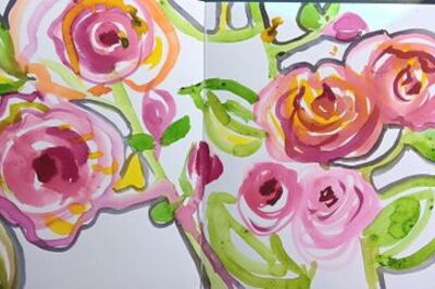 How to Paint Across Two Pages in Your Sketchbook