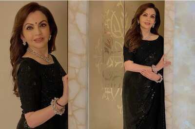 Nita Ambani Exudes Timeless Elegance in a Gorgeous Black Chiffon Saree at Ira Khan’s Wedding Reception