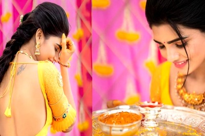 Telugu Comedian Jabardasth Varsha Shows off Tattoo in Traditional Wear