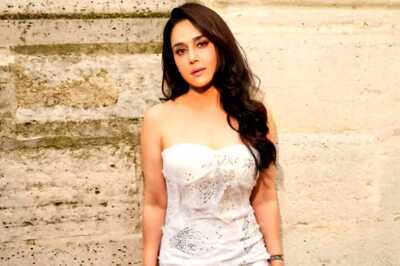Preity Zinta Attends Paris Fashion Week 2024 In Rahul Mishra Designed White Gown