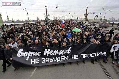Russians march in memory of murdered Putin critic Boris Nemtsov