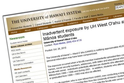 University posts personal info of 40,000 students