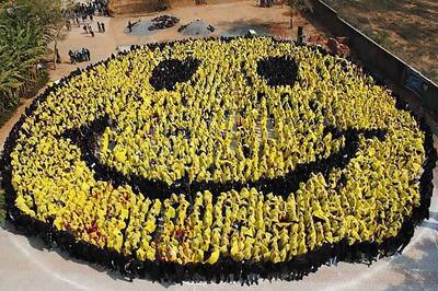 Snapshot: The largest human-made 'smiley face'