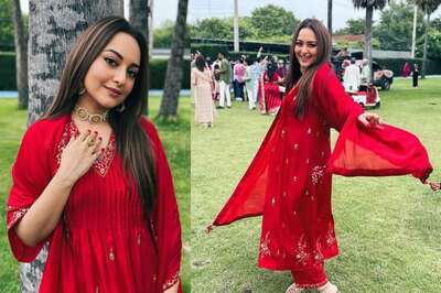 Sonakshi Sinha’s Gorgeous Red Organza Silk Suit Is Bookmark Worthy; See Photos