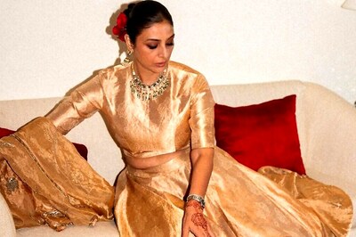 Tabu Redefines Modern Bridal Glam In A Stunning Golden Lehenga