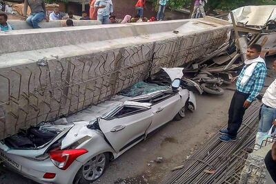 Varanasi Flyover Collapse: Man Held For Taking Money from Families Before Handing Over Bodies