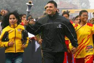 In Pics: Akshay Kumar runs with the Flame of Hope