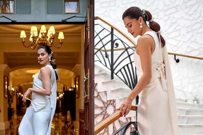 Taapsee Pannu Stuns In All-White Outfit At Phir Aayi Hasseen Dillruba Promotions