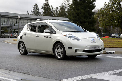 Nissan tests all-electric, driverless car at NASA facility