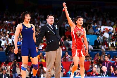 Japan's Icho captures historic wrestling gold