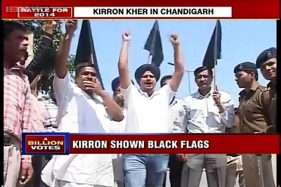 Chandigarh: BJP workers protest against party candidate Kirron Kher