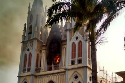 Flames Engulf Century-old Historic Cathedral in Equatorial Guinea