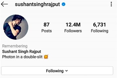 Sushant Singh Rajput's Instagram Account Memorialised