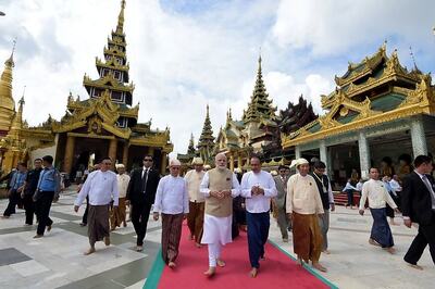 PM Modi Caps Myanmar Trip with Visit to Bahadur Shah's Grave, Puja at Temple