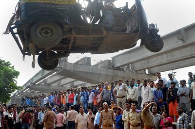 UP  CM Yogi Adityanath Orders Action Against 7 Officials Over Varanasi Flyover Collapse