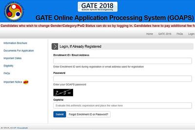 GATE 2018 Online Application Corrections Process Begins at appsgate.iitg.ac.in; Last Date - October 28