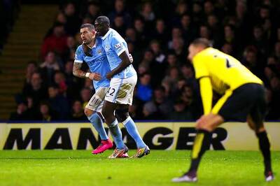 Late goals from Yaya Toure, Sergio Aguero help Manchester City win 2-1 at Watford