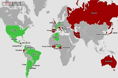 Map of the World: Football World Cup 2014 - Round of 16
