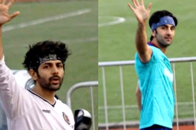Kartik Aaryan and Ranbir Kapoor Get Clicked at Football Match Practice; See Pics
