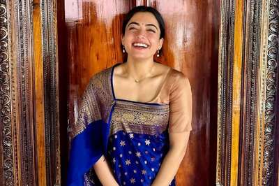 Rashmika Mandanna Is The Picture Perfect Bridesmaid In Blue Benarasi Saree, See Pics