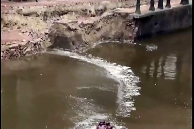Section Of Wall On Old Amsterdam Canal Collapses