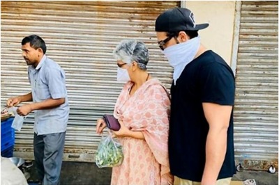 COVID-19: Paras Chhabra Buys Vegetables with Mother as Both Cover Faces Amid Total Lockdown