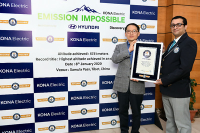 Hyundai Kona EV Creates World Record, Becomes First Electric SUV to Reach 5,731 Meters Altitude