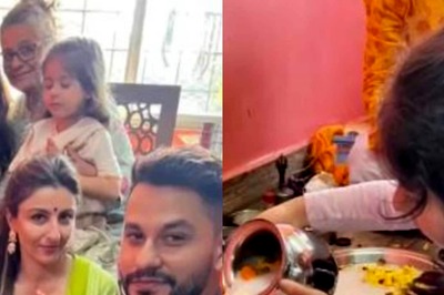 Mahashivratri: Soha Ali Khan-Kunal Kemmu's Daughter Inaaya Performs Puja, Serves Lunch to Family