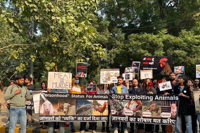 Activists Rally at Delhi's Jantar Mantar Demanding Personhood Status for Animals