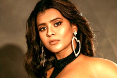 Hebah Patel Steals The Show In A Black Shimmery Cutout Dress