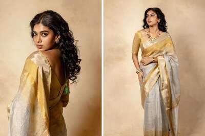 Dushara Vijayan Gives Major Traditional Fashion Goals In Mustard Yellow And Grey Silk Saree