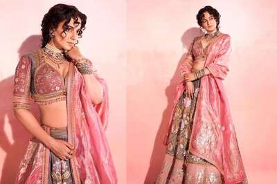 Kangana Ranaut Celebrates Vrindavan in Pankaj S Heritage Lehenga at Ira Khan, Nupur Shikhare’s Reception