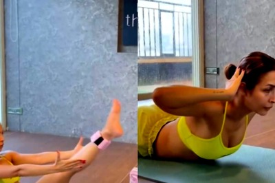 Malaika Arora Shows How To Strengthen Your Back And Hip Flexors At Home With Ankle Weights